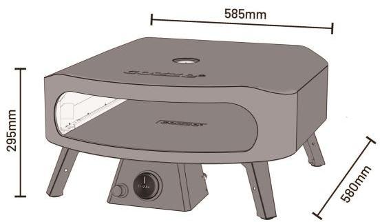 Immagine prodotto Cozze 17 inch Gas Pizzaofen CLASSIC mit Pizzastein (Forno per pizza a gas)