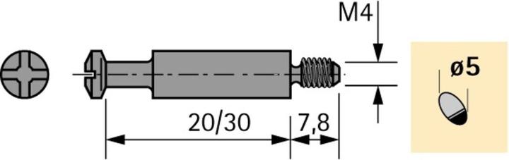 Produktbild Hettich Einschraubdübel DU 425 / DU 428 (Einpressdübel, 1 Stk.)