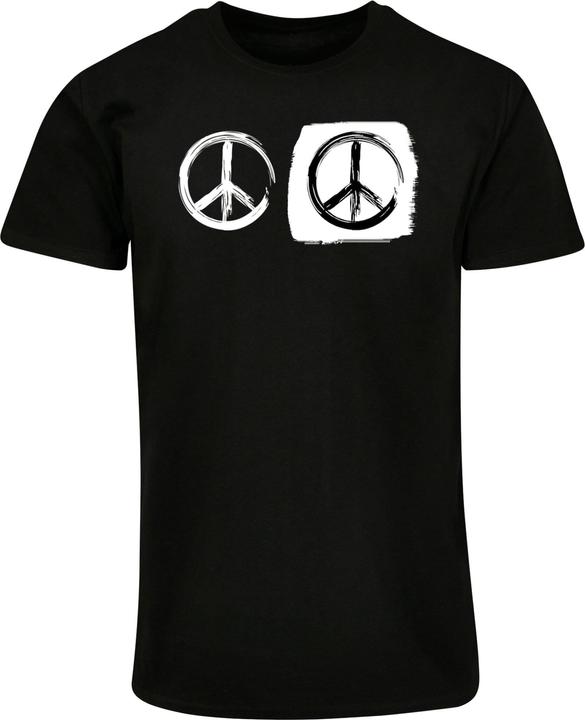Merchcode Peace - Double Peace Black Basic T-Shirt - 161525