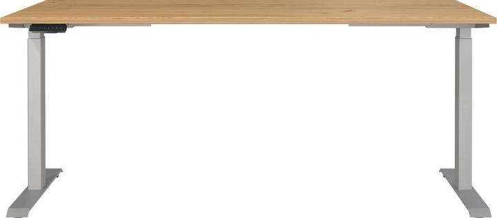 Produktbild Germania JET höhenverstellbarer Schreibtisch navarra-eiche rechteckig, T-Fuss-Gestell silber 180,0 x (180 x 72 cm)