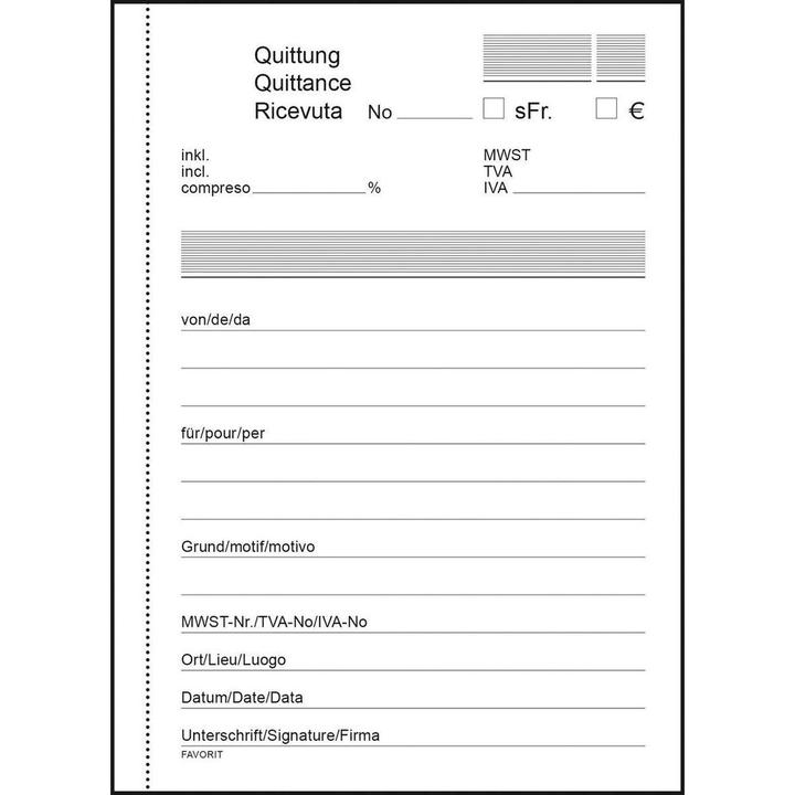 Actual product image Favorit Carbon Copy Book OK Bonus Receipts (84 x)