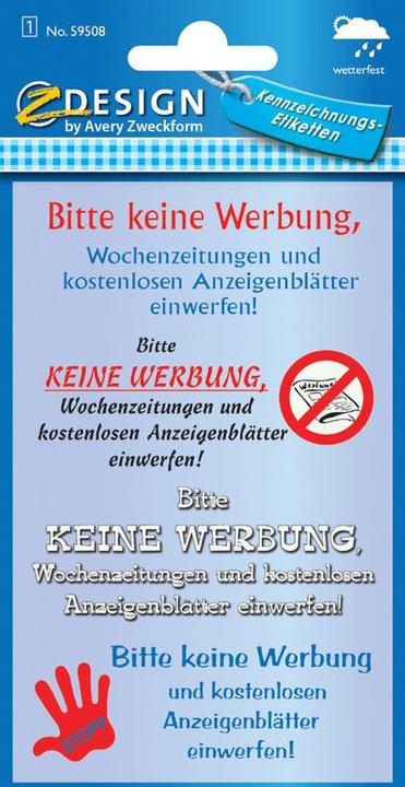 Energie-Label Z-Design Briefkasten Aufkleber