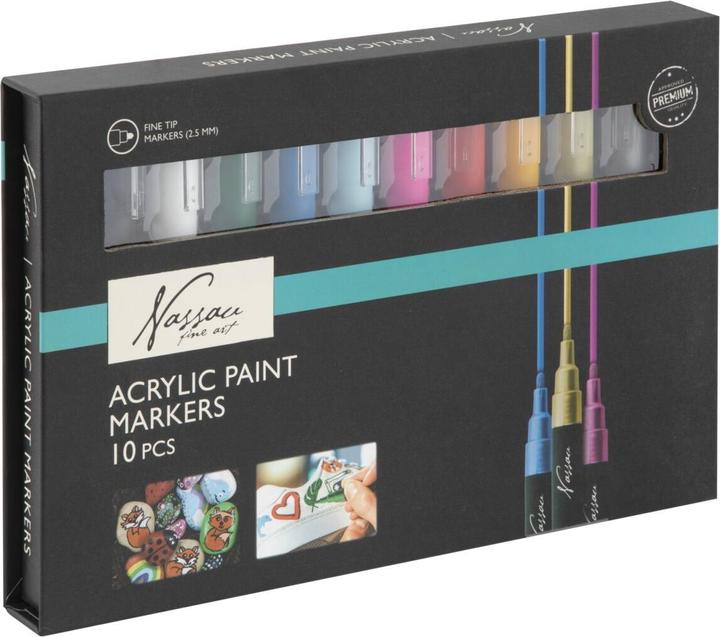 Image du produit Grafix Nassau - Jeu de marqueurs acryliques, 10 pcs (AR0143/GE) (7500 mm, 10 x)