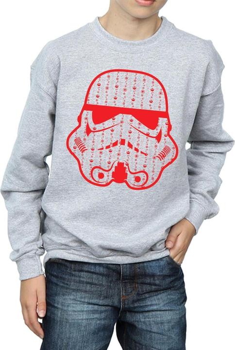 Actual product image Star Wars Boys Christmas Stormtrooper Helmet Sweatshirt (152, 158)