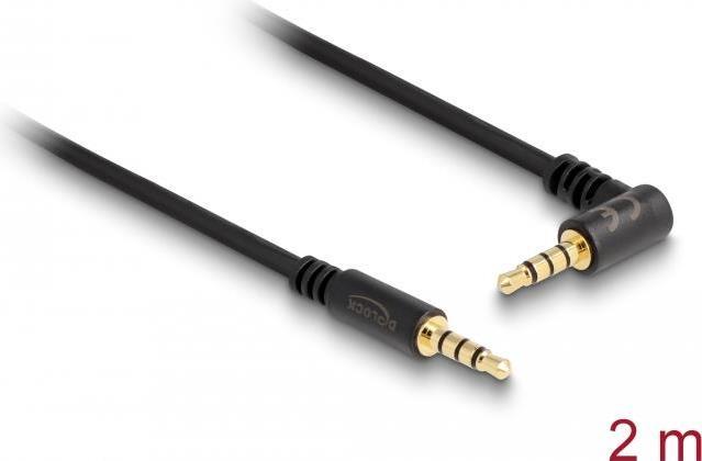 Produktbild Delock Kabel Klinke 4 Pin 3,5 mm Stecker > Stecker gewinkelt (2 m, 3.5mm Klinke (AUX))