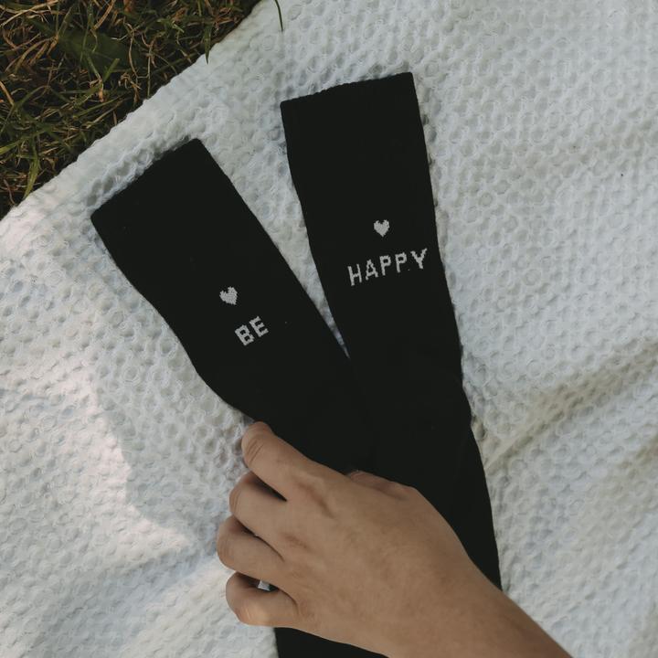 Produktbild Eulenschnitt Socken be happy schwarz S Gr.35-38 (35 - 38)