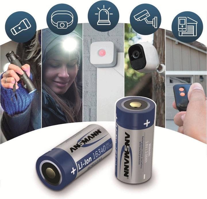 Image du produit Ansmann Batterie 16340 850mAh 1 pc. (1 pcs, C, 850 mAh)