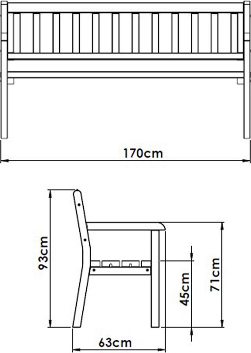 Produktbild Axi Charlotte Gartenbank aus Holz 170 cm - Braun