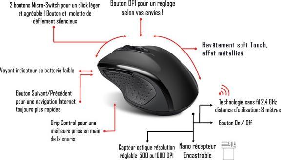 Produktbild Advance Souris Sans Fil Shape 6d (Noir) (Kabellos)