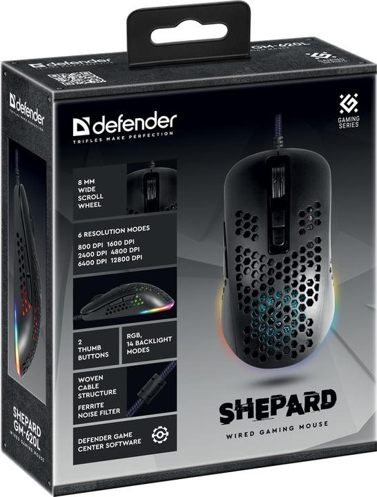 Image du produit Defender GM-620L SHEPARD Souris de jeu rétro-éclairée 12800dpi 7P (Filaire)