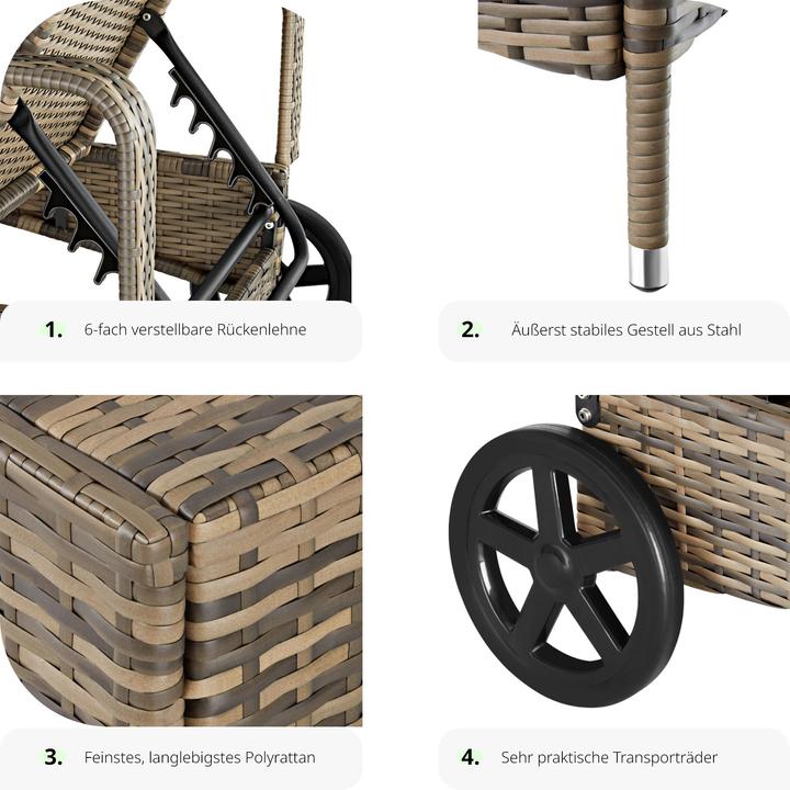 Actual product image tectake Sonnenliege (200 cm)