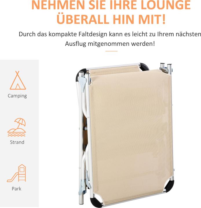 Produktbild Outsunny Gartenliege 5-stufig verstellbar (80 cm)
