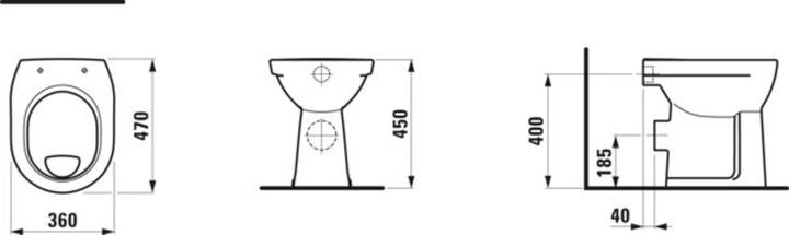 Produktbild Laufen Stand-WC PRO Flachspüler, 6 l bahamabeige
