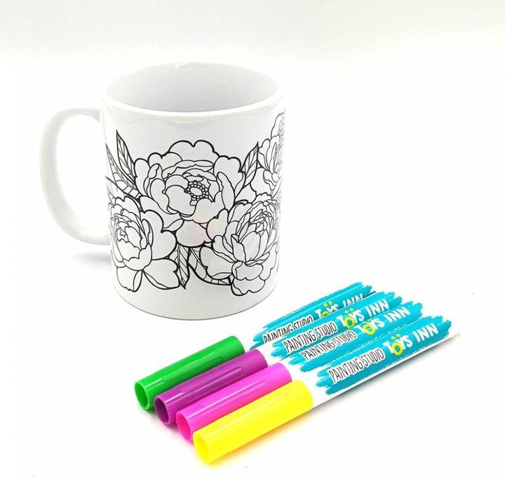 Produktbild Stnux Pfingstrosen-Blumen-Tasse zum Ausmalen (1 x)