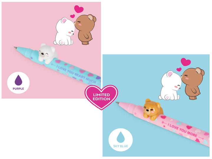 Produktbild Legami Roller Gelstift 2er Set Beary in love (Lila und Blaum, 2 x)