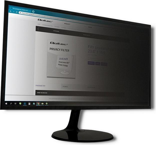 Immagine prodotto Qoltec 51058 - Monitor - Trasparente - Privacy - 16:9 - 59.9 cm (23.6 pollici) - 522 (20.57", 16 : 9)