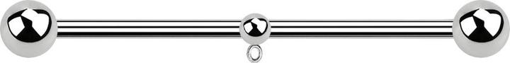 Produktbild Star Piercing Barbell silber zwei Kugeln mit Kugel Ring für Anhänger (Chirurgenstahl 316L, ohne Messing)