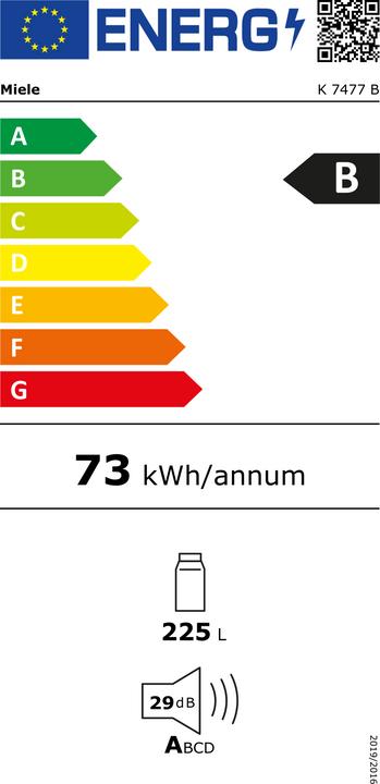 Energy Label Miele K 7477 B (224 l)