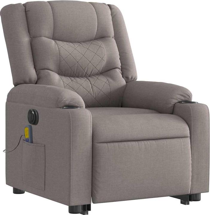 Immagine prodotto VidaXL Poltrona massaggiante elettrica con ausilio per la risalita Tessuto Taupe