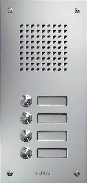 Immagine prodotto Elcom Posto esterno da incasso ELCO TVG-4/1 4 pulsanti ESTA in acciaio inox a 1 fila