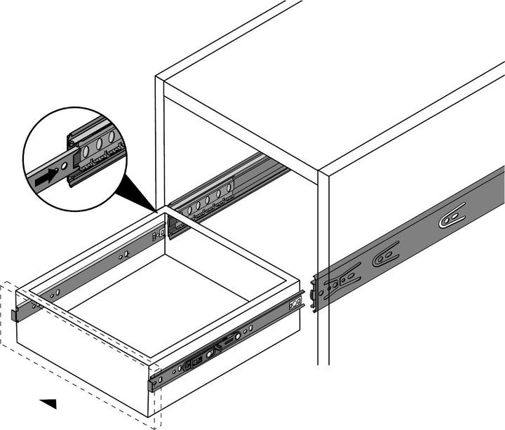Produktbild Hettich Kugelvollauszug KA 4532 Push to open