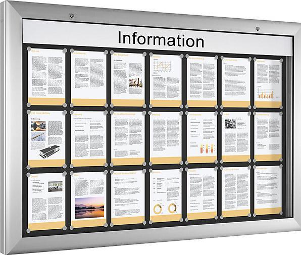 Actual product image kaiserkraft Display case for indoor and outdoor use (Magnet board, 160 x 102.5 cm)
