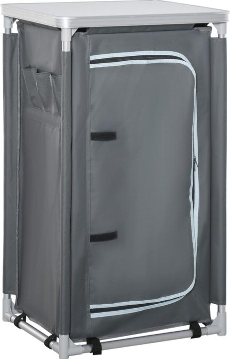 Produktbild Outsunny 2in1Campingtisch mit Arbeitsplatte und Fächern