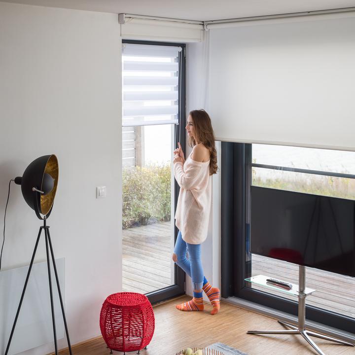 Actual product image Relaxdays Double roller blind Klemmfix (110 x 6.5 x 156 cm)