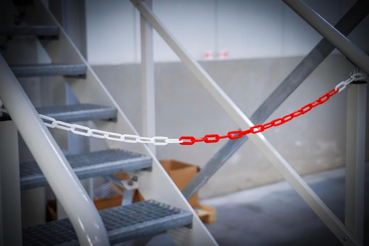 Image du produit BGS Chaîne de barrage | Rouge - blanc | Matière plastique | 5 m