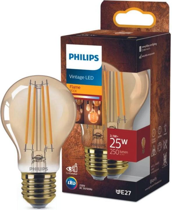 Actual product image Philips Amber (E27, 3.10 W, 250 lm, 1 x, F)