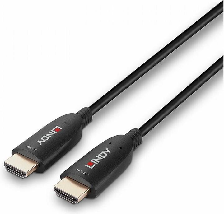 Immagine prodotto Lindy Cavo HDMI ibrido in fibra ottica da 10 m 8K60 Cavo AOC per qualsiasi applicazione e risoluzione HDMI (10 m, HDMI)