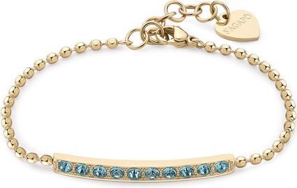 Produktbild Sagapo S'AgapÃµ - Elegant gold-plated bracelet with light blue crystals Dazzly SDZ18 (18.50 cm, Edelstahl)