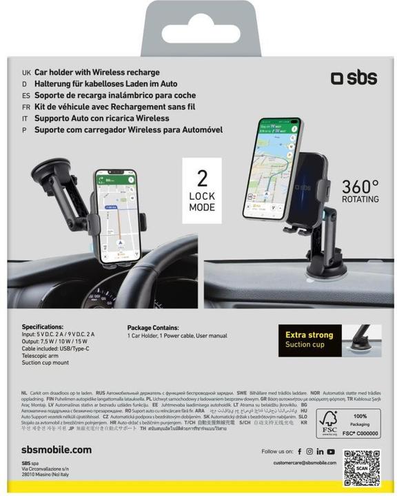 Actual product image SBS Clamp Wireless Charge 15W black