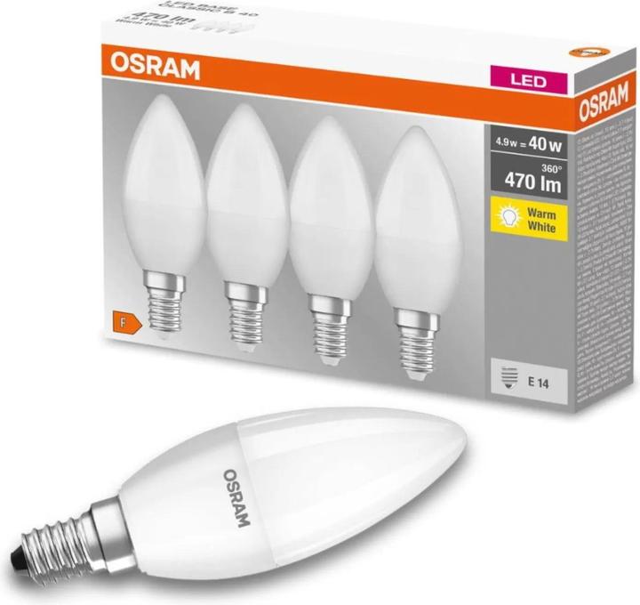 Immagine prodotto Osram Base Classic B (E14, 5.70 W, 470 lm, 4 x, F)
