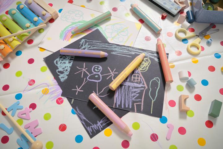 Actual product image STABILO woody 3 in 1 coloured pencil with sharpener and brush (Pastel shades, 18 x)