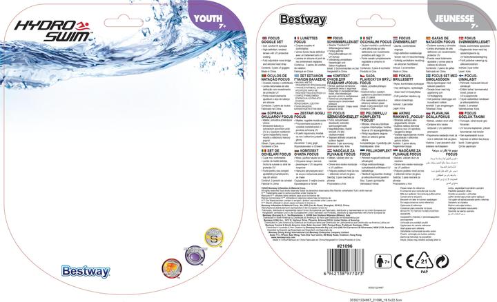 Actual product image Bestway Hydro-Swim Focus Goggle Set, Unisex, Assorted colours, Black, Transparent, Black, Youth, 7 y