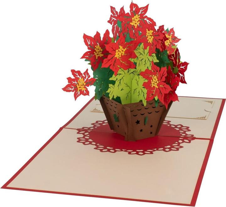 Hervorragend 3D Pop-up Karte Weihnachtsstern rot (1 pz.)