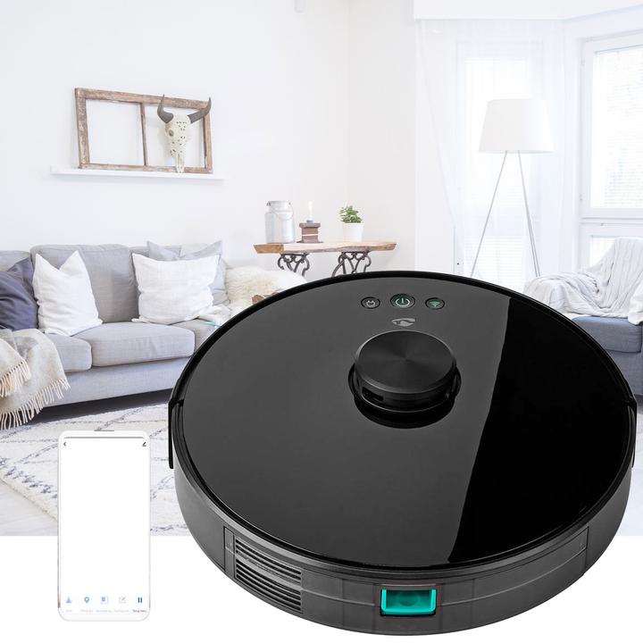 Produktbild Nedis WIFIVCL001CBK- Robotický Vysavač | Laserová navigace | Wi-Fi | Kapacita Sběrné Nádrže: 0.6 l (Saugwischroboter)