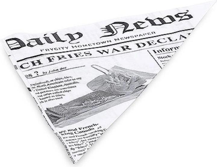 Actual product image Contacto French fries bag 18 cm made of wax paper, newspaper motif 1,000 pcs. (1000 x)