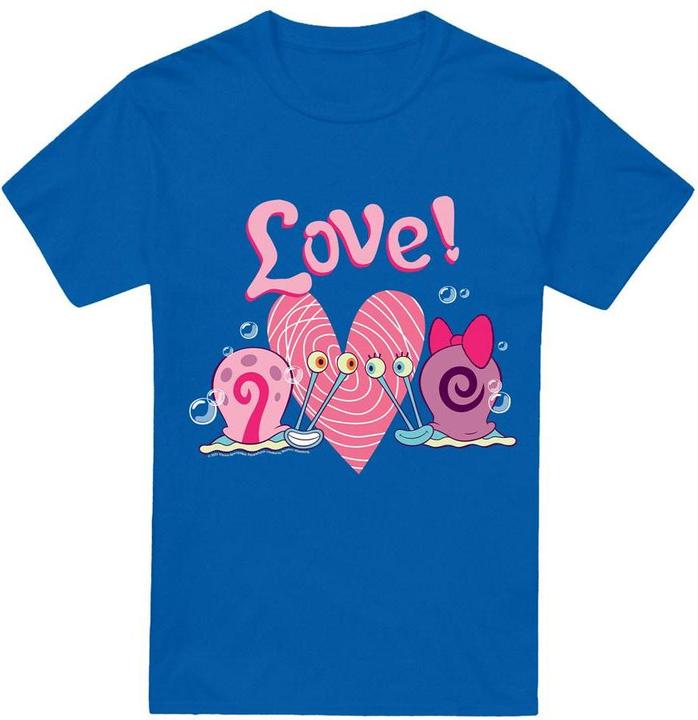 Actual product image Spongebob Squarepants Mens Valentine's Love Gary & Snellie T-Shirt (XXL)
