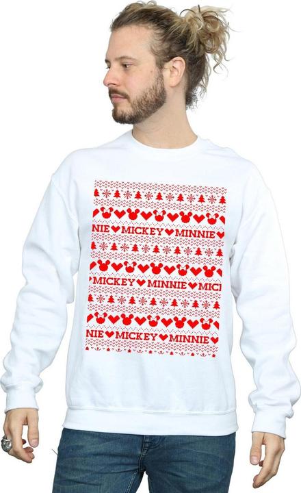 Actual product image Disney Mens Mickey And Minnie Christmas Fair Isle Sweatshirt (XXL)