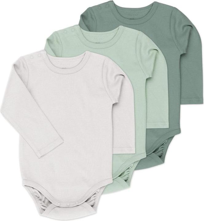 Actual product image La Loona LaLoona rompers & sets long sleeve bodysuit set incl. hangers - sage grey (80)