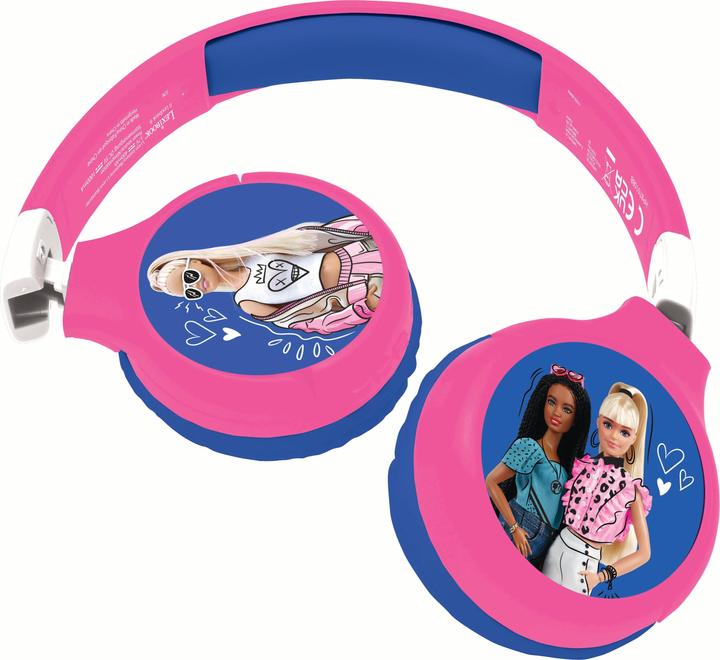 Image du produit Lexibook Casque Barbie pour enfants, 2 en 1 Bluetooth et connexion filaire, pliable, limitation de volume