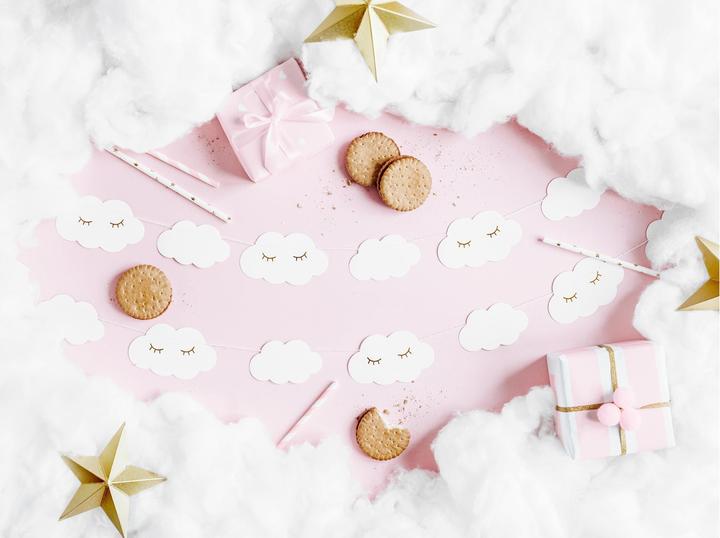 Produktbild Partydeco Girlande Wolken 145 x 5.5 cm, Weiss