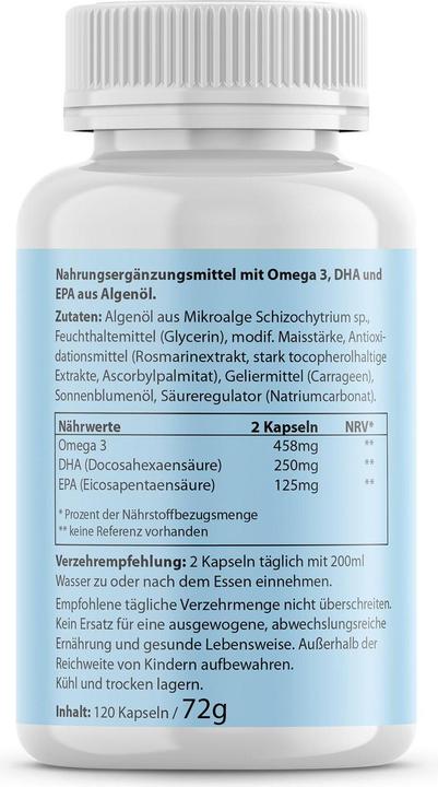 Nährwerte und Zutaten Biotanicals Omega 3 (120 Stück, Kapseln, 100 g)