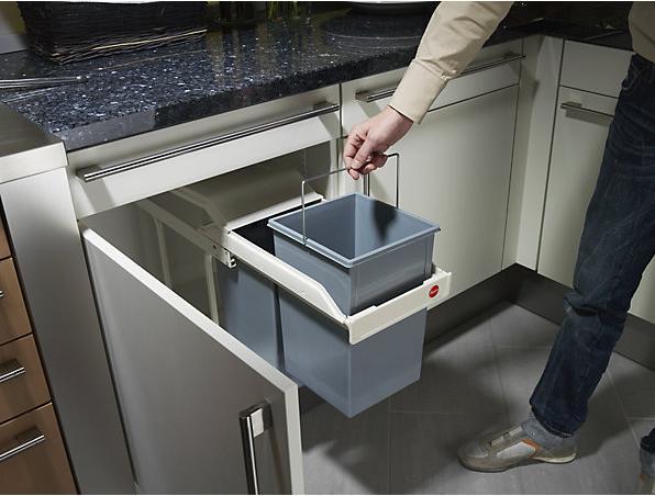 Actual product image Hailo Multi-Box duo L, built-in waste bin, 2x14 litres (30 l)