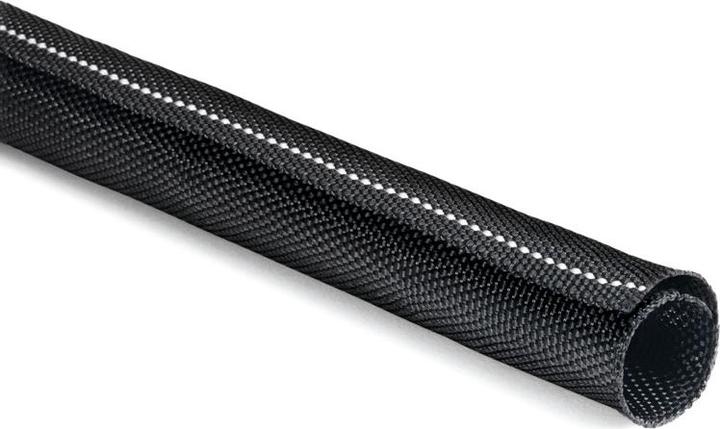 Image du produit HellermannTyton Gaine tressée 5...8 mm noire avec fils blancs (Gaines pour câbles, 1 cm)