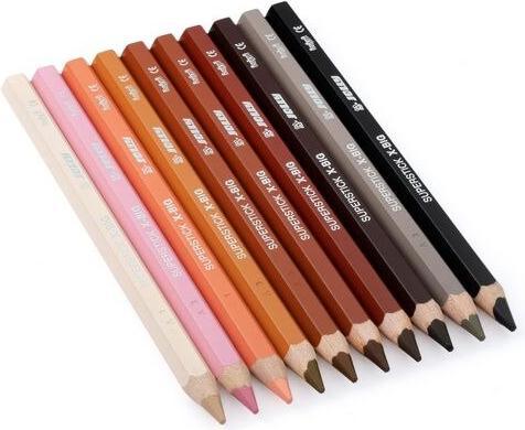 Jolly X-BIG skin-coloured crayons, assorted colours, 10 pcs. (Assorted colours, 10 x)