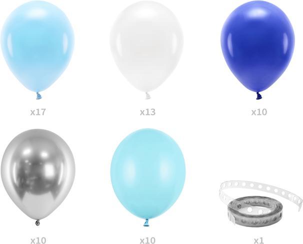 Produktbild Partydeco Bogen aus Luftballons Blau und Silber (1 x)