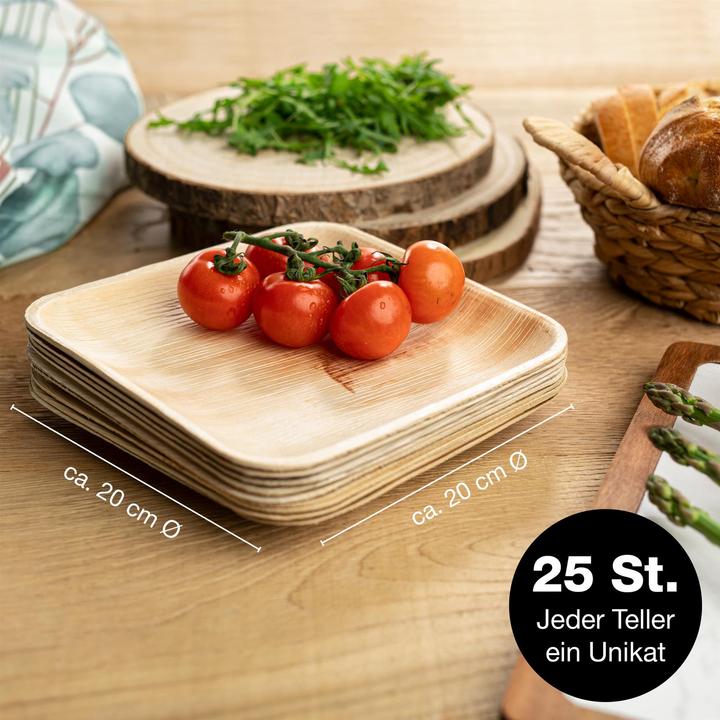 Immagine prodotto Moritz & Moritz Palmblattgeschirr 2er Set 150 tlg Eckig 20cm mit Besteck (150 x)
